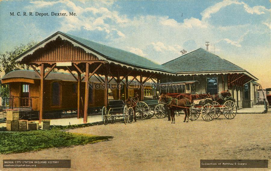 Postcard: Maine Central Railroad Depot, Dexter, Maine